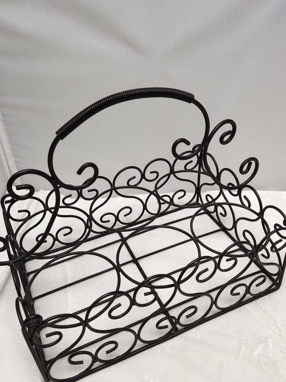 Decorative Scrollwork Storage Caddy – Black